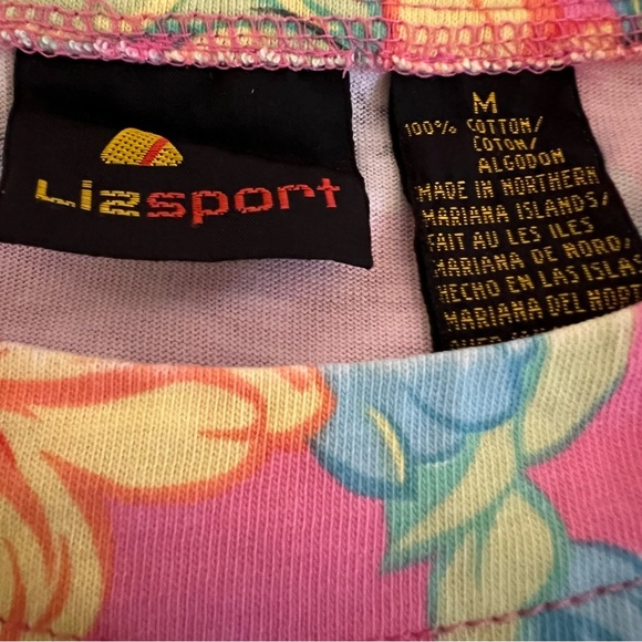 Liz Claiborne Lizsport Women’s Short Sleeve Top Size Medium Multicolor Print - Picture 5 of 5